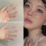 Popxstar New Diy Eyes Face Self Adhesive Makeup Temporary Tattoo Beauty Diamonds Jewels Stickers Festival Body Art Decor Nail Diamond