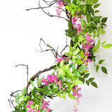 Popxstar 180cm Fake Ivy Wisteria Flowers Artificial Plant Vine Garland for Room Garden Decorations Wedding Arch Baby Shower Floral Decor