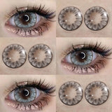 Popxstar 1pair Color Contact Lenses For Eyes Color Yearly Natural Amber Gray Lens Cosmetic Soft Glasses Beauty Fashion Pupil with Lenses