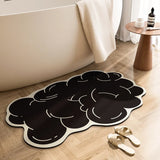 Popxstar Anti-slip Bathroom Carpet Absorbent Diatom Mud Floor Mat Shower Mats Black White Zebra Pattern Home Decoration Rug for Toilet