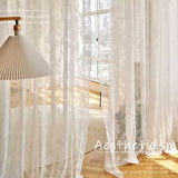 Popxstar French Lace Curtain White Tulle Window Blinds Living Room Bedroom Supplies Breathable Screen Curtain Wedding Party Home Decor 커튼