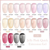 Popxstar 7ml Jelly Nude Quick Extension Gel Nail Polish 3 In 1 Finger Prolong Long Lasting Construction Gel Varnish Nail Art