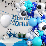 Popxstar 130 Pcs Blue Football Themed Balloon Garland Arch Kit, Can Be Used for Birthday Party, Event Celebration, Holiday Party, Etc