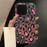 Popxstar INS Black Leopard Print Phone Case For iPhone 15 13 11 12 14 16 Pro Max 13 12 Mini 15 16 Plus Soft Shockproof Bumper Cover Funda