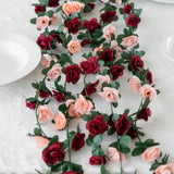 Popxstar 250CM Artificial Rose Flowers for Wedding Home Room Decoration Spring Autumn Garden Arch Christmas Rattan DIY Fake Plants Vine