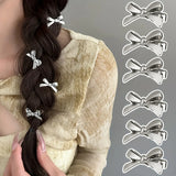 Popxstar 6 Pieces of Women's New Golden Bow Mini Hairpins, Sweet and Cool Girl Bangs Hairpins and Hair Accessories