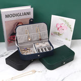 Popxstar Portable Jewelry Box Jewelry Organizer Display Travel Jewelry Case Boxes Button Leather Storage Chenille Jewelers