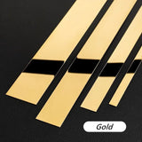 Popxstar New 1 Roll Gold Wall Sticker Stainless Steel Flat Decorative Lines Titanium Mirror Wall Ceiling Edge Strip Living Room Decor