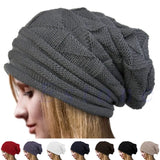 Popxstar Knitted Baggy Beanie Oversized Winter Hat Ski Slouchy Cap Skullies Beanies Women Men Winter Wool Warm Cap Beanies Unisex