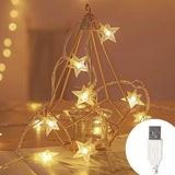 Popxstar shop party pieces LED String Lights Outdoor Star Chain Lights Garland Lights Bulb Fairy Lights Party Home Wedding Garden Christmas Decor