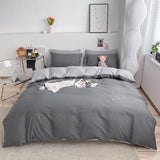 Popxstar Solid Color Duvet Cover Set Soft Comfy Breathable Simple Style Bedding Set Brushed Microfiber Comforter Cover with 2 Pillowcases