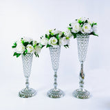 Popxstar 2Pcs/lot Metal Flower Vase, Crystal Flower Arrangement Stand for Wedding Centerpieces for Table,Restaurant Hotel Decorations