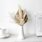 Popxstar tablescape ideas Artificial Plant Dried Pampas Grass Palm Fan Leaves Bouquet Boho Home Decor Dry Flower Eucalyptus Leaf Wedding Table Vase Decor