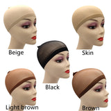 Popxstar 1/6/12bags Ventilated Nylon Mesh Nude Stocking Wig Cap Hairnets Stretchy Close End Super Extra Thin Skin Breathable Wig Cap