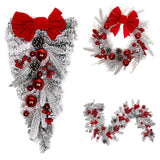 Popxstar Artificial Christmas Wreath Red White Color Fashion 2025 Xmas Decorations Home Garden Front Door Hanging Garland Signs