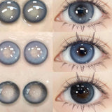 Popxstar 1 Pair Blue Contact Lenses For Eye Comestic Natual Pupil Eye Color Lens Myopia Student Colored Cosmetics