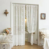 Popxstar French Lace Curtain White Tulle Window Blinds Living Room Bedroom Supplies Breathable Screen Curtain Wedding Party Home Decor 커튼