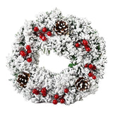 Popxstar Christmas Wreath Door Decoration with Snowflake Merry Christmas Flower Simulation Door Hanging Decoration Home Party Supply