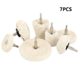 Popxstar 7Pcs Wear Resistant Buffing Wheel Mushroom T-Shaped Wheel Grinding Head Shank Lint Polishing Wheel for Wood Metal Glass