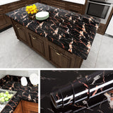 Popxstar Black Marble Kitchen Home Peel and Stick Wallpaper For CounterTable Desk Bathroom PVC Waterproof Self Adhesive Contact Paper