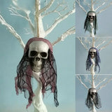 Popxstar Halloween Skull Hanging Ornaments Foam Skull Bride Clothes Bone Head Scene Layout Props Home Decorations Festival Party Supplies