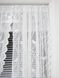 Popxstar Cream Birds Sheer Lace Curtains Set for Living Room/French Door, Airy Country Off White Lace Window Curtains