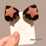 Popxstar 2pcs Velvet Heart Hair Side Clips Claw Hairpin Sweet Bangs Barrettes Women Girls Hair Styling Headwear Hair Accessories Ornement