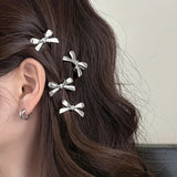 Popxstar 6 Pieces of Women's New Golden Bow Mini Hairpins, Sweet and Cool Girl Bangs Hairpins and Hair Accessories