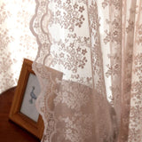 Popxstar Flower Pink Sheer Curtain French Romantic Jacquard Living Room Window Curtains Lace Macrame Tulle Curtain For Bedroom Room