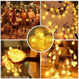 Popxstar 1.5-10m LED Crystal Ball Garland String Lights Indoor Decor Holiday Christmas Lamp 10/20/40/80 LED Fairy Lights Battery Operated