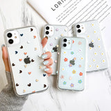 Popxstar Clear Phone Case For iPhone 16 Pro Case iPhone 15 13 11 12 14 Pro Max 12 13 Mini XR X XS 7 8 Plus SE Shockproof Love Heart Cover