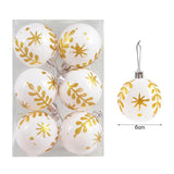 Popxstar 6Pcs/box 6cm Christmas Ball Ornaments Xmas Tree Hanging Pendant Christmas Decorations for Home Navidad Natal New Year Gift