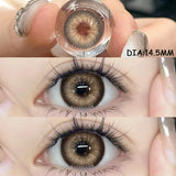 Popxstar Natural Colored Eyes Lenses with -1.00 to -8.00 Graduation Blue Colored Pupils Brown Color Contact Lens with Diopters