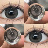 Popxstar 1Pair Myopia New Freshly Colour Contacts Lenses Large Diameter14.5mm Natural Eye Lenses Beauty Pupil Brown Gray Lenses