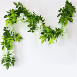 Popxstar 180cm Fake Ivy Wisteria Flowers Artificial Plant Vine Garland for Room Garden Decorations Wedding Arch Baby Shower Floral Decor