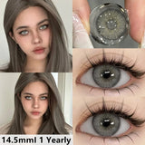 Popxstar 1pair Colored Contacts Lenses Natural Brown Eyes Contacts Lenses Yearly Fashion Green Lenses Gray Pupilentes Lense