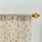 Popxstar Boho Floral Semi-Blackout Windows Crochet Tassel Curtains Polyester Cotton Linen Blend for Bedroom Living Room Bohemian Curtains