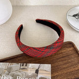 Popxstar Red Knitting Wool Headband for Women Girl Wide Side Sponge Hair Hoop Christmas Decorate Hair Band New Year Hair Accessories