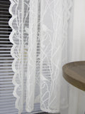 Popxstar Cream Birds Sheer Lace Curtains Set for Living Room/French Door, Airy Country Off White Lace Window Curtains