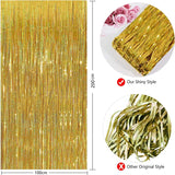 Popxstar 4/2/1Pack Gold Foil Curtain Fringe Pink For Backdrop Party Back Drop Photo Booth Wedding Graduations Birthday Christmas Event