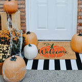 Popxstar 1 PCS Autumn Welcome Door Mat Pumpkin Floor Mat Fall Seasonal Thanksgiving High Quality Halloween Indoor Plush Area Rugs