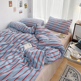 Popxstar Nordic Sling Bed 150 Bedding Sets Stripes Duvet Cover Set Quilt Cover Bed Sheet Quilt Sets Queen Size  Comforter Sets