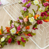 Popxstar spring decor 250CM Rose Artificial Flowers Christmas Garland for Home Room Wedding Decoration Spring Arch DIY Fake Plant Vine Autumn Garden