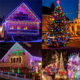 Popxstar NEW Christmas Decorations Lights Solar Icicle Curtain Lights 8 Modes Outdoor Waterproof Garden Party New Year Decoration