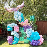 Popxstar Mermaid Balloon Garland Kit Mermaid Tail Purple Blue Balloons Mermaid Under The Sea Party Decor Girls Birthday Party Baby Shower