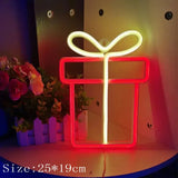 Popxstar Christmas Gift Box Led Neon Sign Wall Light Santa Claus Coming Bedroom Kids Living Room Bar Party Wedding Decoration Night Lamp