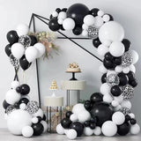 Popxstar 127Pcs Black and White Balloon Garland Arch Kit Confetti Latex Balloons for Baby Shower Birthday Graduation Wedding Party Decor