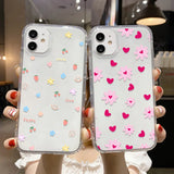 Popxstar Clear Phone Case For iPhone 16 Pro Case iPhone 15 13 11 12 14 Pro Max 12 13 Mini XR X XS 7 8 Plus SE Shockproof Love Heart Cover