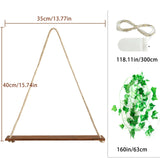 Popxstar 1/2pc Artificial Ivy Led-strip Floating Wall Shelf Boho Home Decoration Nordic Plant Flower Pot Tray Wall Hanging Shelvesgift