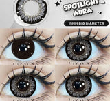 Popxstar 15mm Big Diameter Black Lenses 14.5mm Lenses Colored Contact Lenses for Eyes Big Eye Lenses Natural Look Lenses